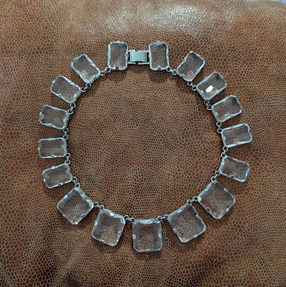 Ann Taylor Jewelry - Anne Taylor Silver Necklace with Clear Stones